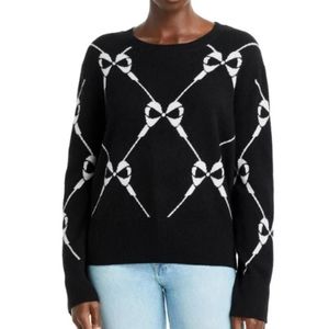 Aqua Bow Intarsia Cashmere Sweater